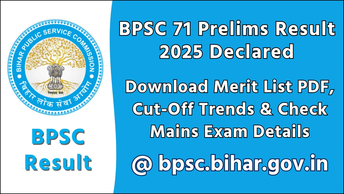 BPSC 71 Prelims Result 2025 Declared