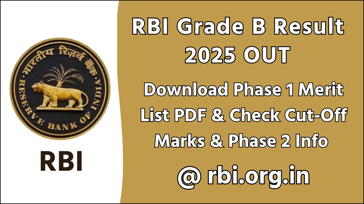 RBI Grade B Result 2025 OUT